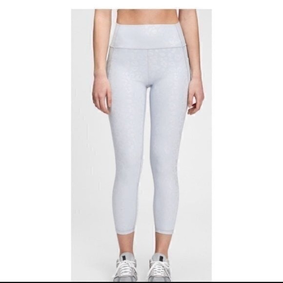 GapFit High Rise Print Pocket 7/8 Leggings in Sculpt light grey XL - Picture 1 of 14